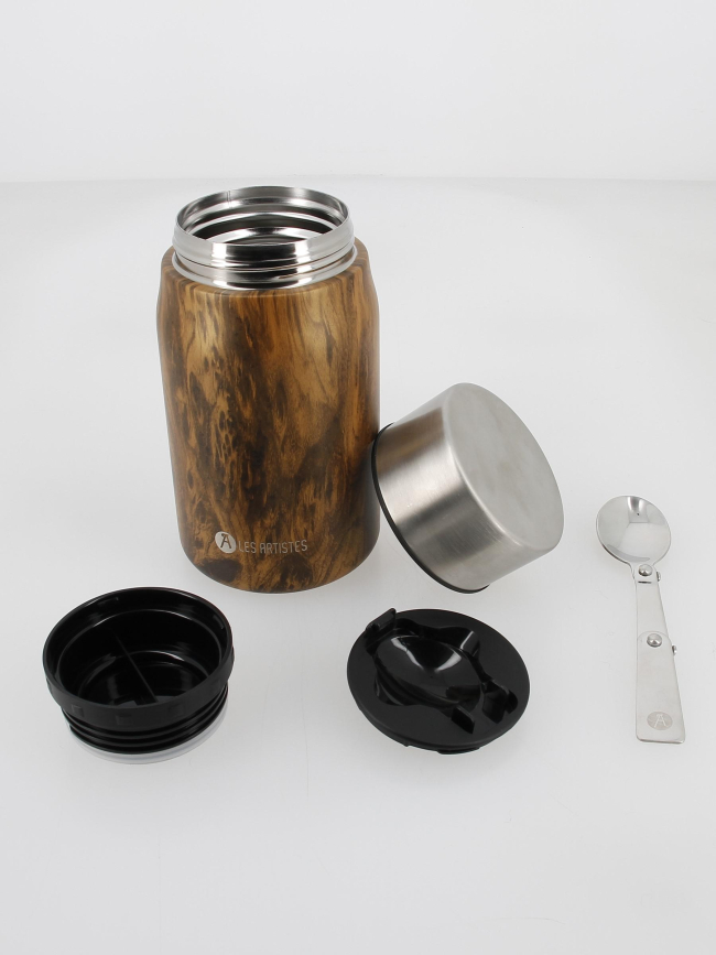 Lunch box inox 700 ml wood marron - Les Artistes