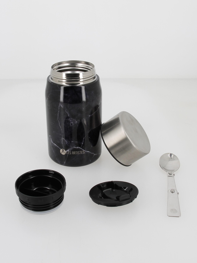 Lunch box inox 700ml marble noir - Les Artistes