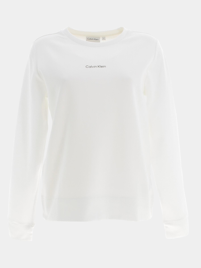 Sweat micro logo blanc femme - Calvin Klein