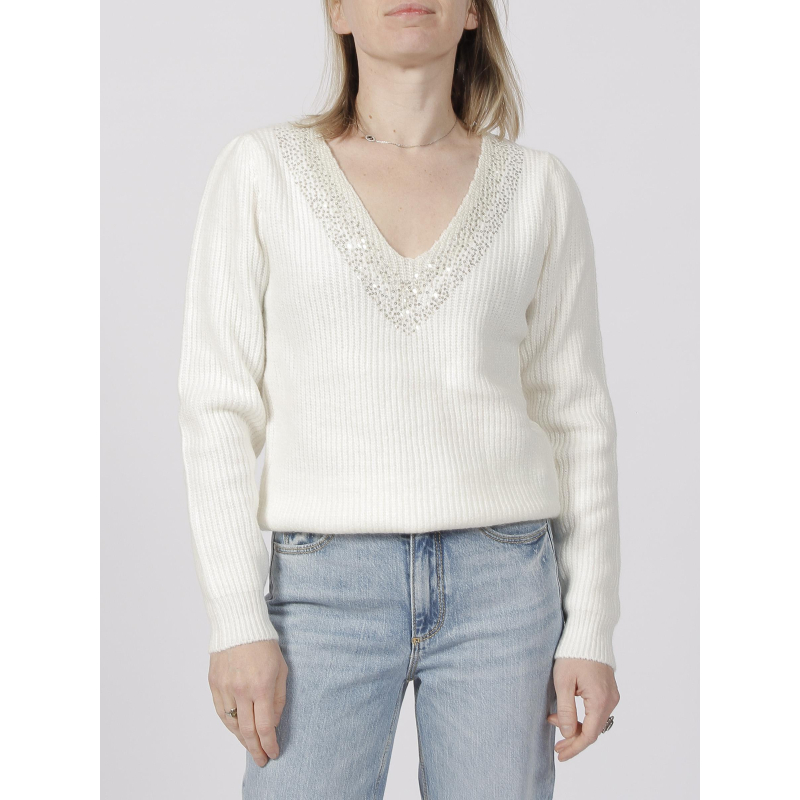 Pull vince blanc femme - Morgan