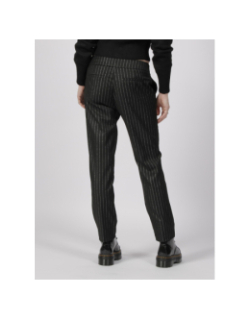 Pantalon cigarette à rayure polka noir femme - Morgan