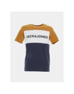 T-shirt logo block marron/bleu homme - Jack & Jones