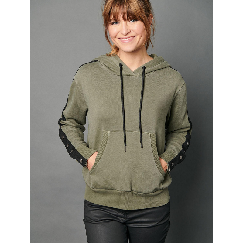 Sweat à capuche stacy vert femme - Delahaye