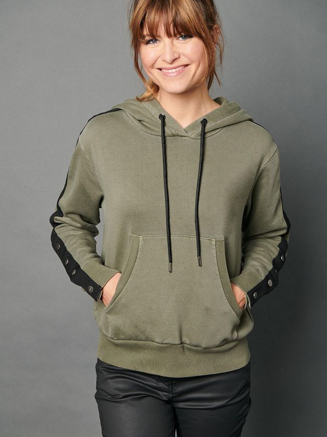 Sweat à capuche stacy vert femme - Delahaye