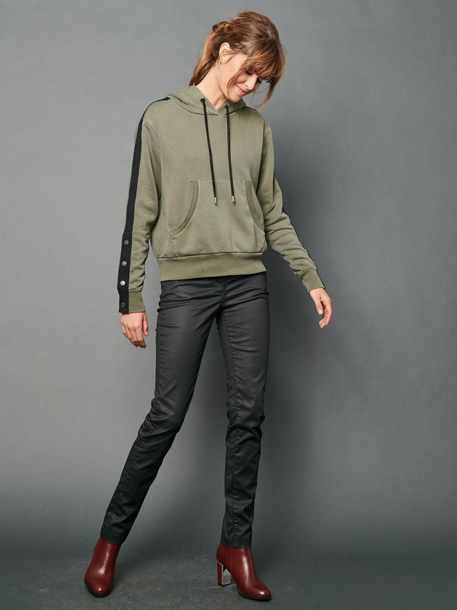 Sweat à capuche stacy vert femme - Delahaye