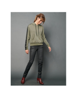 Sweat à capuche stacy vert femme - Delahaye