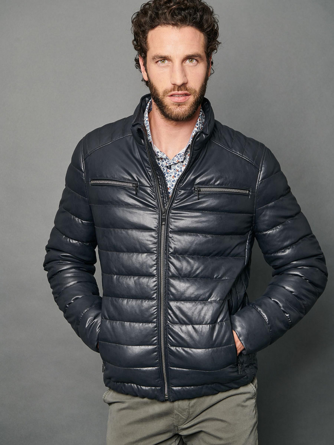 Doudoune dorian pétrole gris anthracite homme - Delahaye