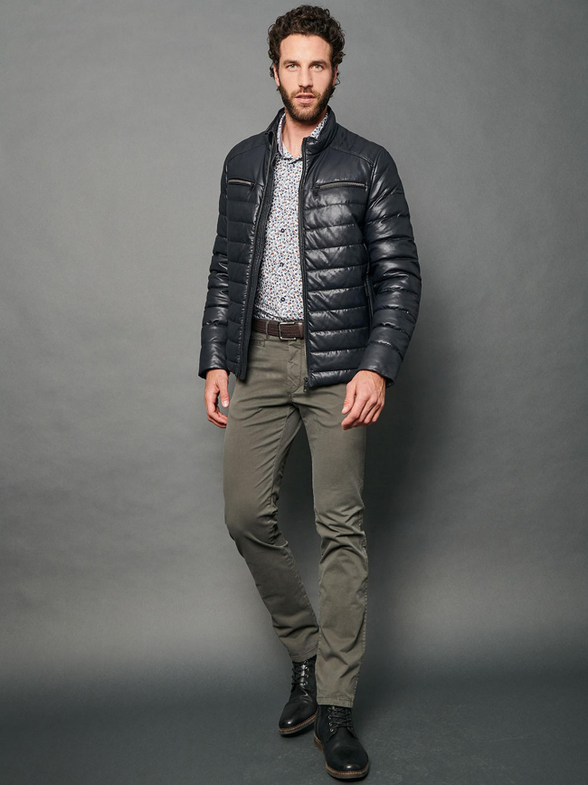 Doudoune dorian pétrole gris anthracite homme - Delahaye