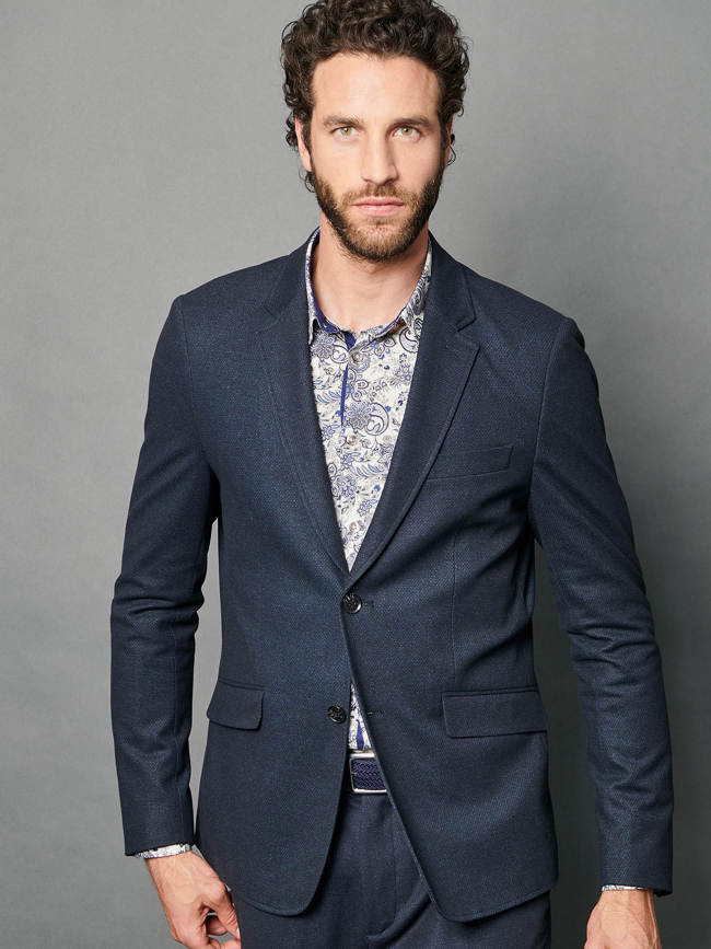 Veste blazer vadim charcoal bleu marine homme - Delahaye