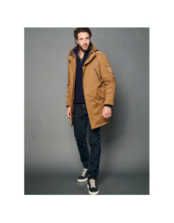 Blouson long karl marron homme - Delahaye