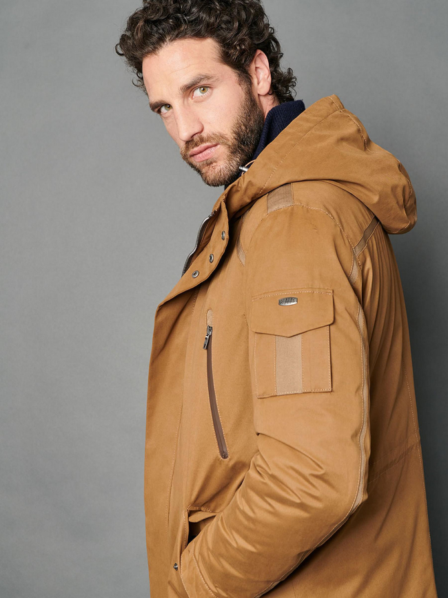 Blouson long karl marron homme - Delahaye