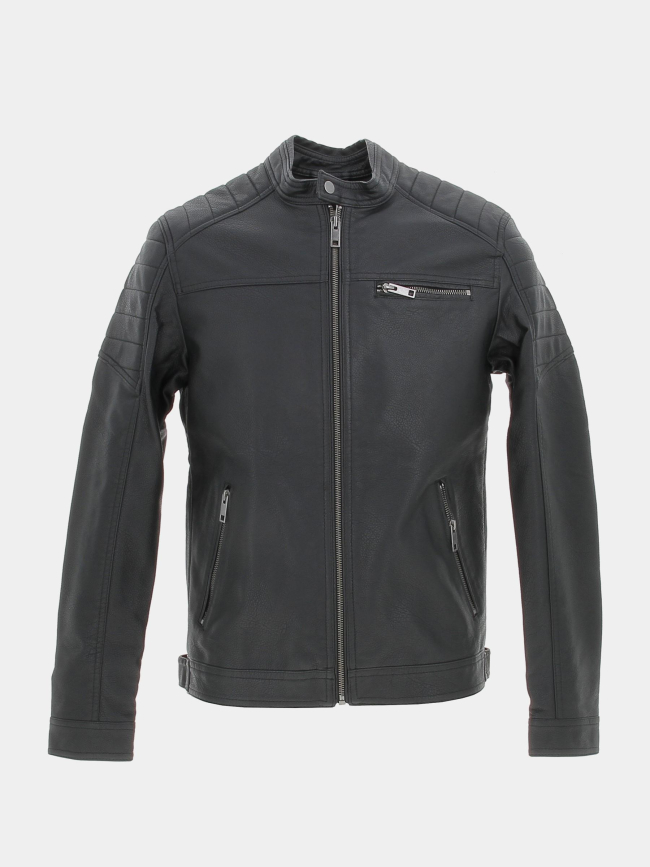 Veste simili cuir rocky noir homme - Jack & Jones