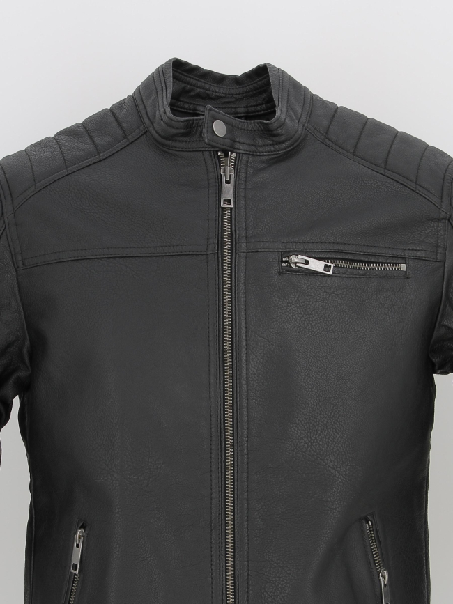 Veste simili cuir rocky noir homme - Jack & Jones