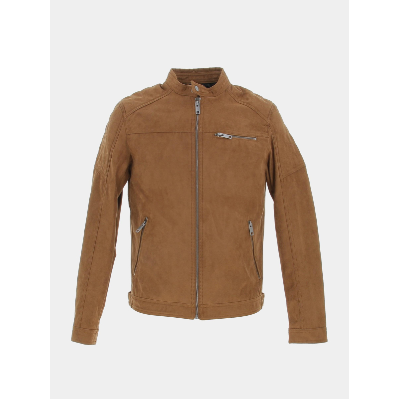 Veste simili cuir suede rocky marron homme - Jack & Jones