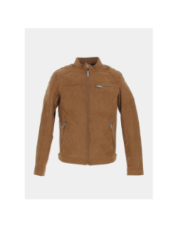 Veste simili cuir suede rocky marron homme - Jack & Jones