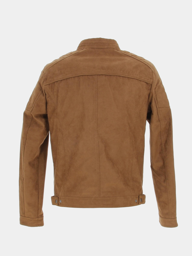 Veste simili cuir suede rocky marron homme - Jack & Jones