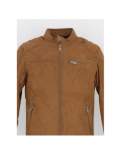 Veste simili cuir suede rocky marron homme - Jack & Jones