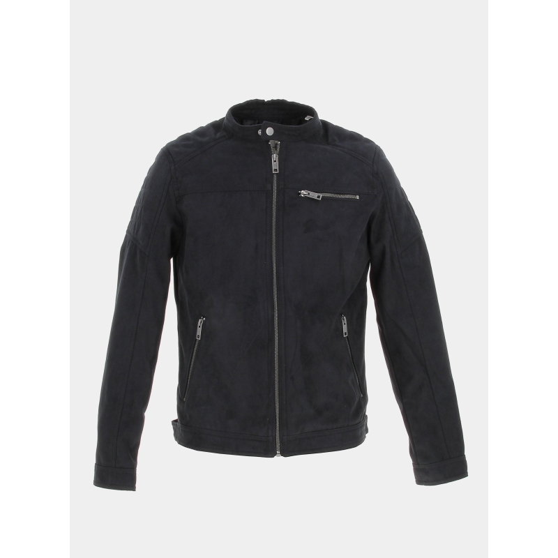 Veste simili cuir suede rocky noir homme - Jack & Jones