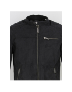 Veste simili cuir suede rocky noir homme - Jack & Jones