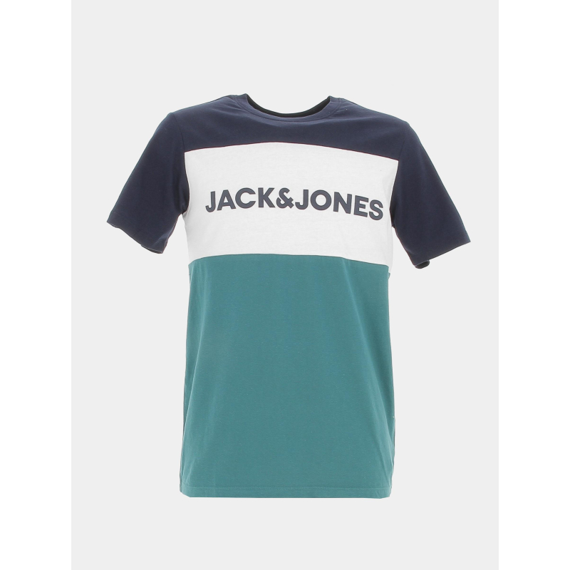 T-shirt logo block vert/bleu homme - Jack & Jones