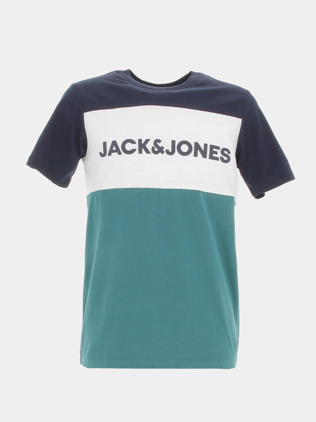 T-shirt logo block vert/bleu homme - Jack & Jones