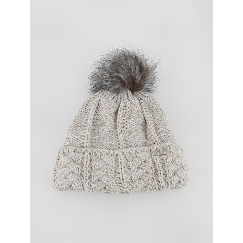 Bonnet pompon sandra beige femme - Cairn