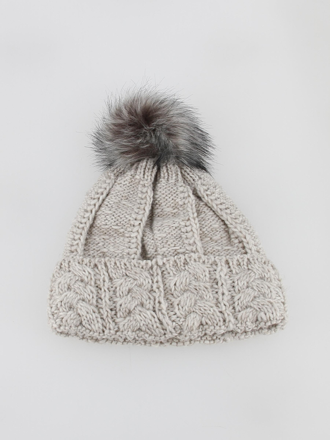 Bonnet pompon sandra beige femme - Cairn