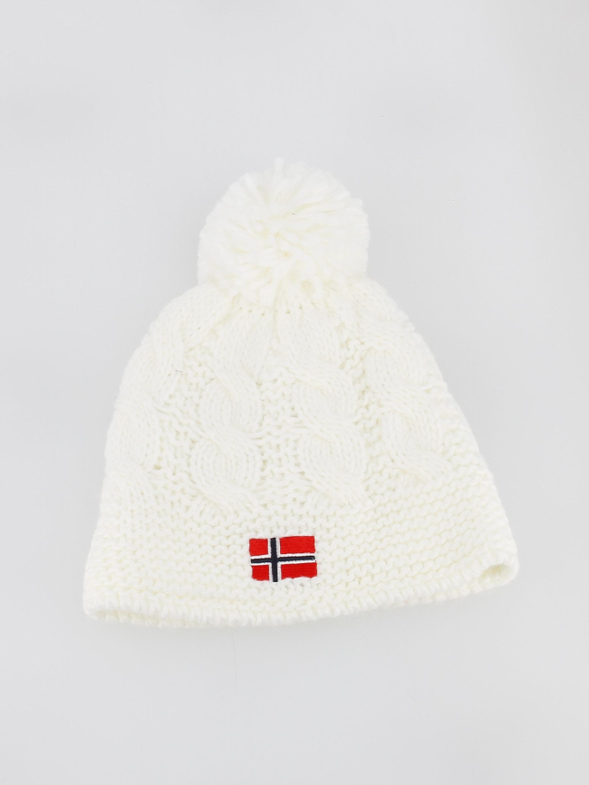 Bonnet pompon drapeau norvège blanc enfant - Cairn