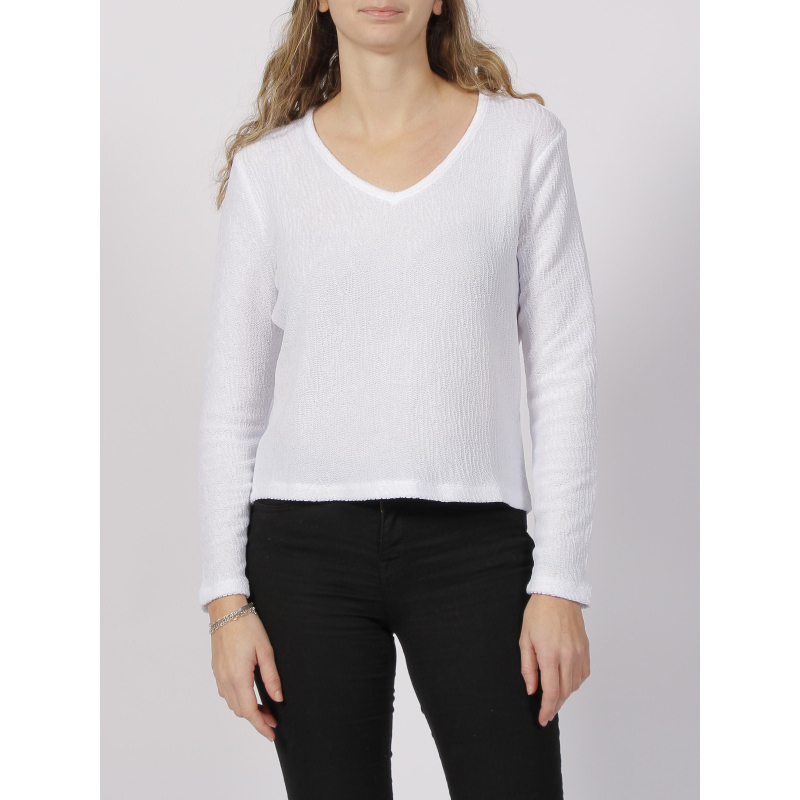 Top manches longues basic essentiel ibiza blanc femme - HBT