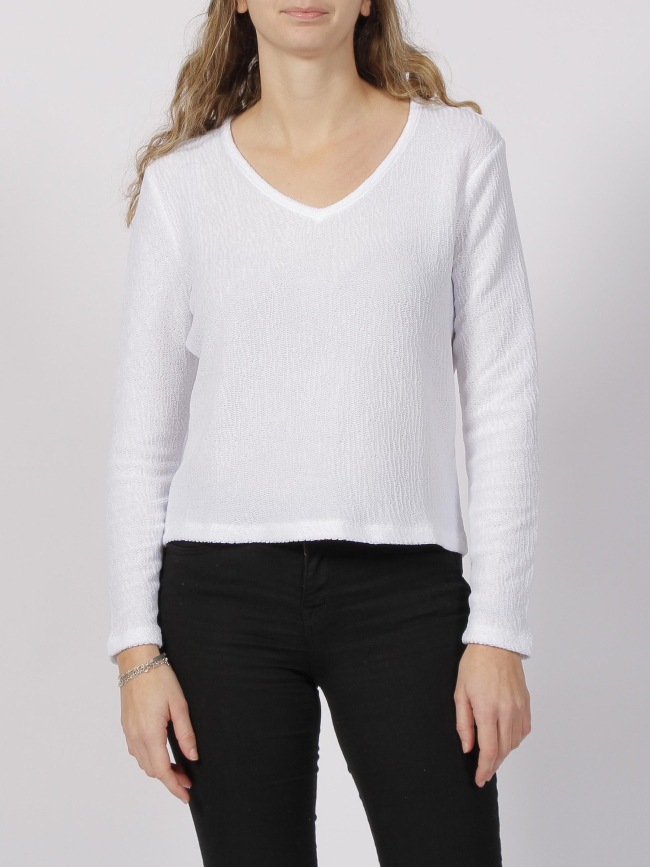 Top manches longues basic essentiel ibiza blanc femme - HBT