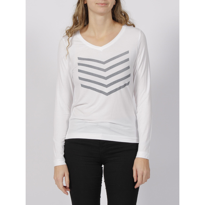 Top manches longues basic justine blanc femme - HBT