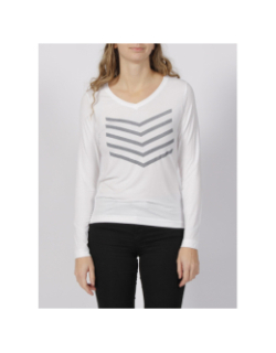 Top manches longues basic justine blanc femme - HBT