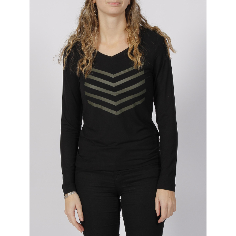 Top manches longues basic justine noir femme - HBT