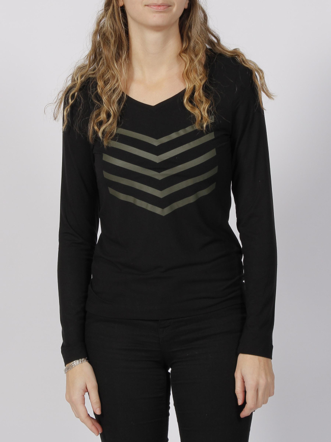 Top manches longues basic justine noir femme - HBT