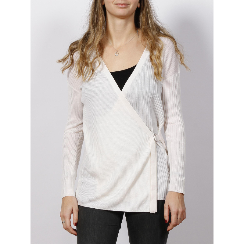 Gilet cardigan wrap écru femme - Calvin Klein