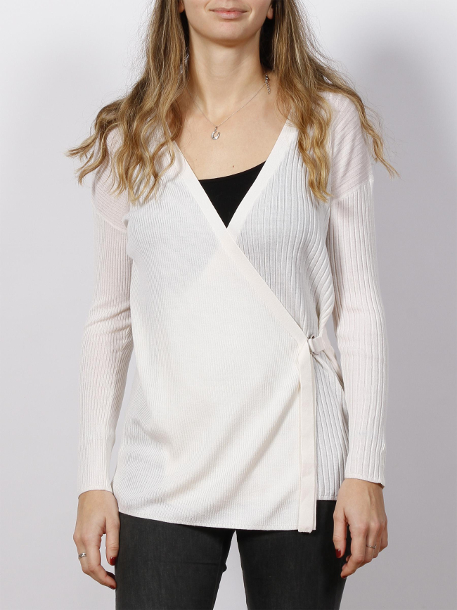 Gilet cardigan wrap écru femme - Calvin Klein