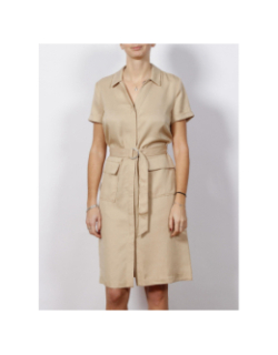 Robe chemise utility tencel beige femme - Calvin Klein