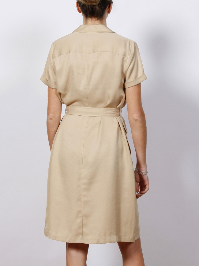 Robe chemise utility tencel beige femme - Calvin Klein