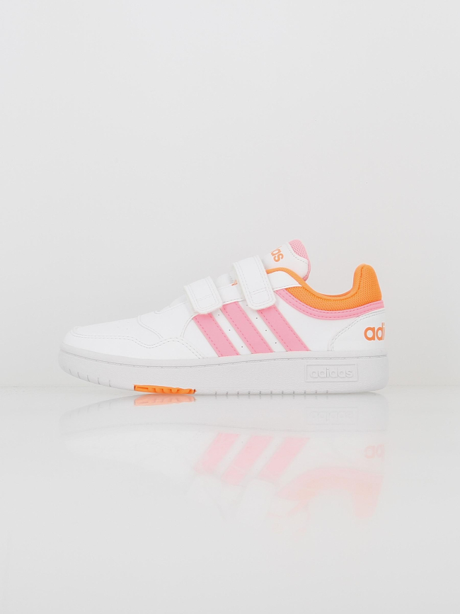 Baskets à scratch hoops 3.0 fluo blanc enfant - Adidas