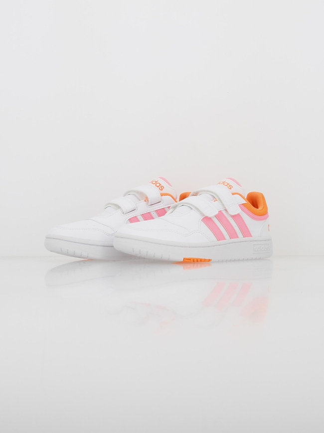 Baskets à scratch hoops 3.0 fluo blanc enfant - Adidas