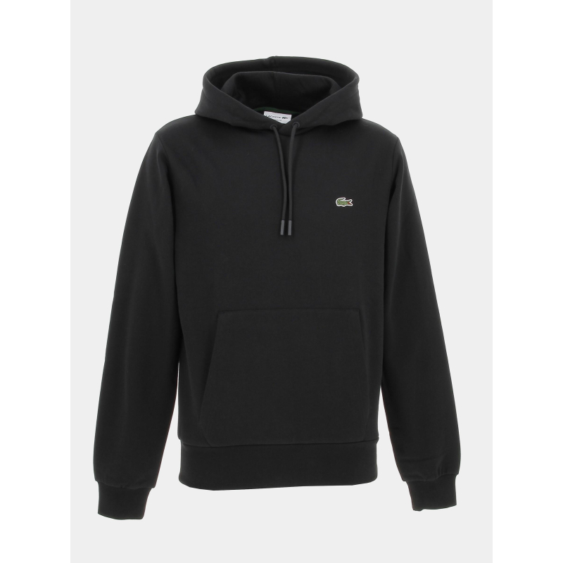 Sweat à capuche uni logo noir homme - Lacoste