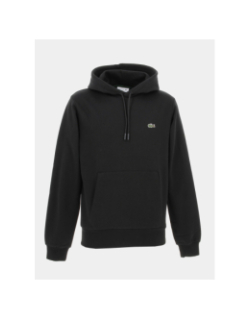 Sweat à capuche uni logo noir homme - Lacoste