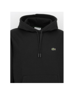 Sweat à capuche uni logo noir homme - Lacoste