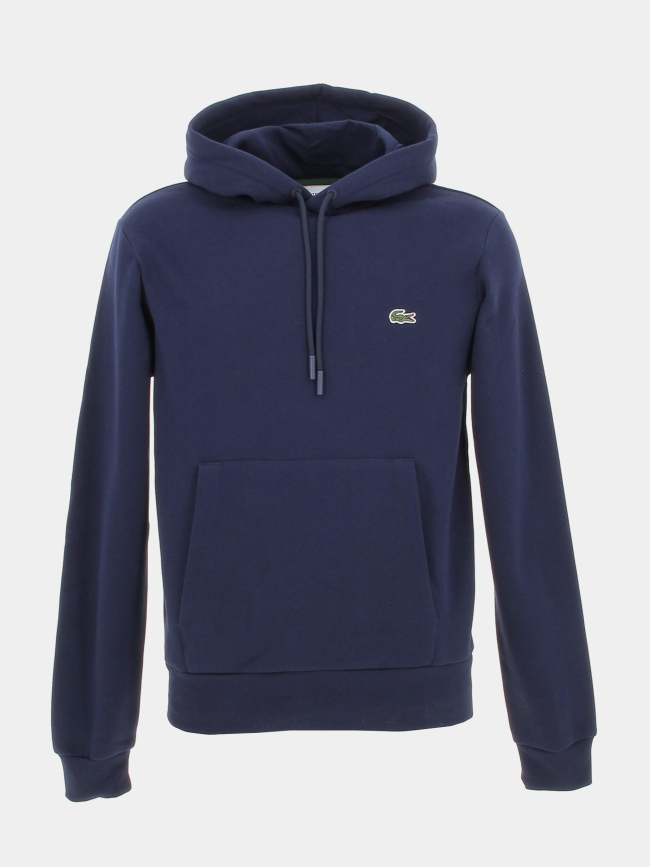 Sweat à capuche core solid bleu marine homme - Lacoste