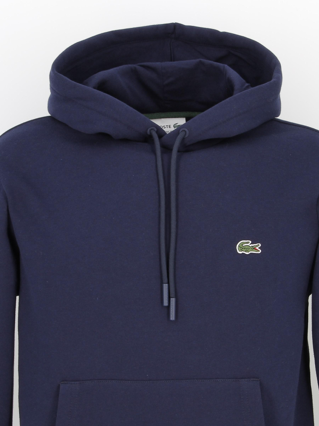 Sweat à capuche core solid bleu marine homme - Lacoste