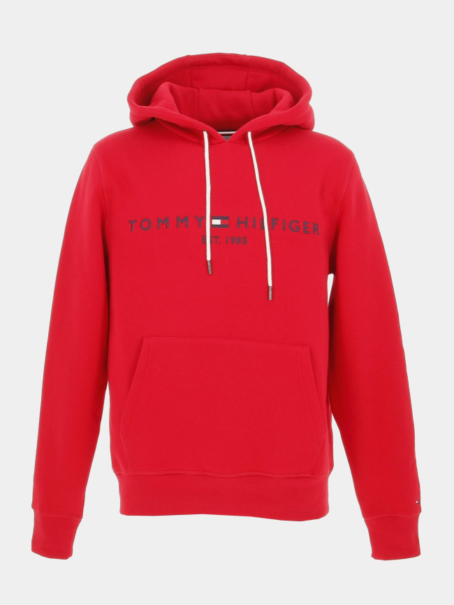 Sweat à capuche logo primary rouge homme - Tommy Hilfiger