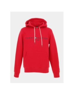 Sweat à capuche logo primary rouge homme - Tommy Hilfiger