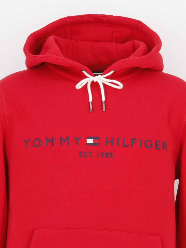 Sweat à capuche logo primary rouge homme - Tommy Hilfiger