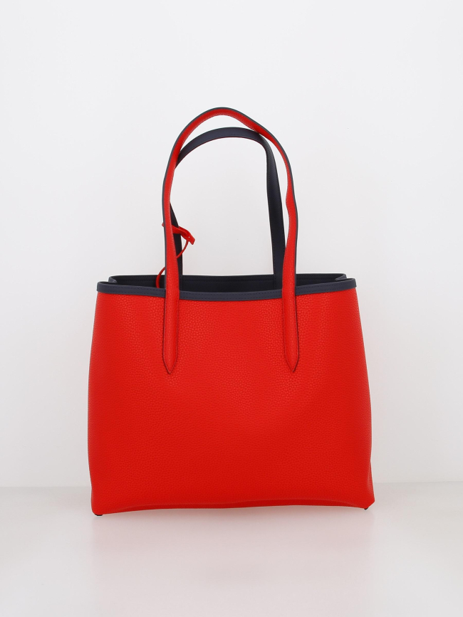 Sac shopping réversible bleu marine/rouge femme - Lacoste