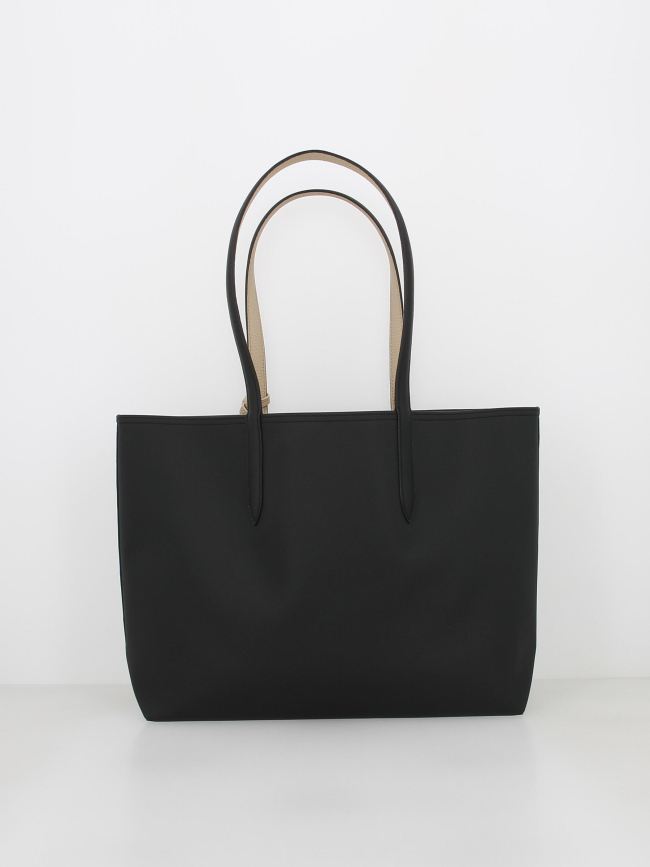 Sac shopping réversible noir/beige femme - Lacoste